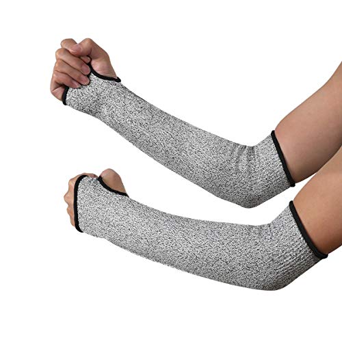 Cut Resistant Sleeves with Thumb Hole, Level 5 Protection, Slash Resistant Safety Protective Arm Sleeves
