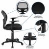 Flash Furniture Black Mid-Back Task Chair, Fabric, Product in Inches (L x W x H): 24.0 x 21.0 x 39.0