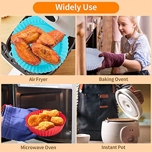 Silicone Air Fryer Liners, 3Pcs Air Fryer Liners Reusable Air Fryer Accessories Silicone Airfryer Liners Air Fryer Silicone Liner for Ninja Air F
