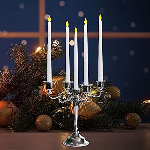 LACGO 25 cm Long LED Flameless Taper Candle Battery Operated Flickering Taper Candle Electric Long Candle Stick for Home, Restaurant, Wedding, Di