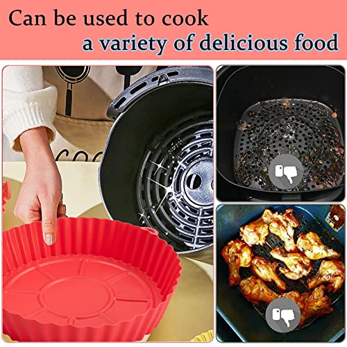 Silicone Air Fryer Liners, 3Pcs Air Fryer Liners Reusable Air Fryer Accessories Silicone Airfryer Liners Air Fryer Silicone Liner for Ninja Air F