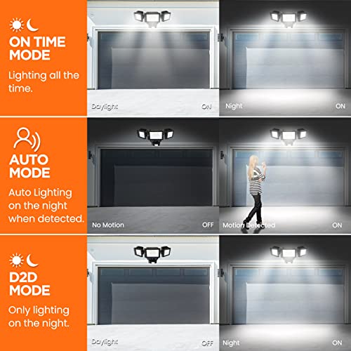 ALUSSO Security Lights Outdoor Motion Sensor, 30W 2400LM 3000K-6500K Outdoor Lights Floodlights Remote Control, IP65 Waterproof PIR Lights Outdoo