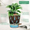 Warmplus Self-Watering Plant Pots Indoor, 20/17.5/16.5/15/14/12.5cm Plastic Flowerpots with Drainage Holes Saucer and Reservoir, Indoor Modern De