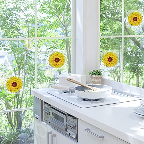 36 Pcs Window Fly Traps Indoor, Sunflower Fly Catcher Window Fly Sticker, Sticky Window Insect Trap for Indoor Use