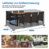 Callni Garden Furniture Covers with Side Tightening Strap, Windproof, Waterproof 420D Oxford Fabric, Patio Table Cover For Outside Chairs Sofa St