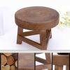 CHEWYNP footstool 7inch Home Multifunction Indoor Adult Hotel Office Durable Wooden Mini Stool Display Stand Flower Pot Living Room Balcony Footr