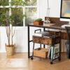 LAVIEVERT File Cabinet with Drawer, Mobile Filing Cabinet Printer Stand with Open Storage Shelves, Printer Table Cart with Wheel for Home Office