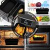2Pcs New Upgrade Collapsible Silicone Pot for Ninjas Dual Air Fryer, Foldable Silicone Double Air Fryer Liners Basket, Air Fryer Rack Accessories