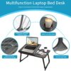 Laptop Desk for Bed or Couch, Woking in Bed Desk, Home Office Desks, Breakfast Tray Desk, Desk with Cup Holder, Watch Movies in Bed, Fordable Leg
