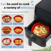 2Pcs Air Fryer Liner Red Reusable Silicone Air Fryer Pot Heat Resistant Air Fryer Non-Stick Silicone Basket 7.9inch Round Baking Pan Air Fryer Ac