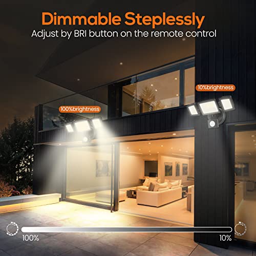 ALUSSO Security Lights Outdoor Motion Sensor, 30W 2400LM 3000K-6500K Outdoor Lights Floodlights Remote Control, IP65 Waterproof PIR Lights Outdoo