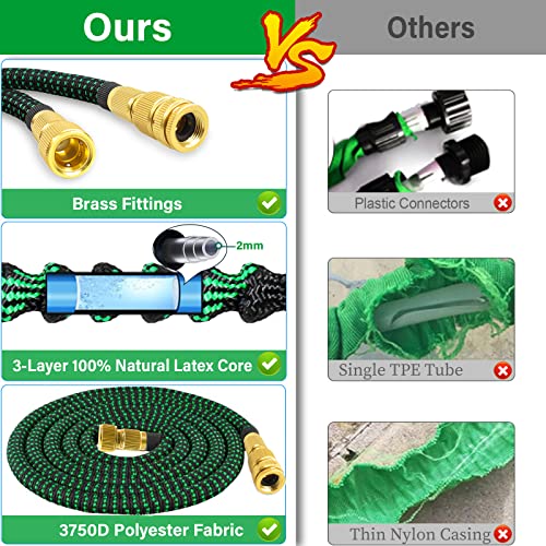 Garden Hose Expandable Garden Pipes-150FT Flexible Garden Hose Reels Including 10 Function Spray Gun Nozzle and Solid Brass Fittings,Magic Hosepi