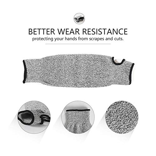Cut Resistant Sleeves with Thumb Hole, Level 5 Protection, Slash Resistant Safety Protective Arm Sleeves