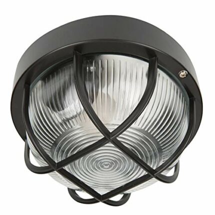 Smartwares Bulkhead Outdoor Light, Plastic & Glass, E27 Fitting, IP44, 60 W, Black