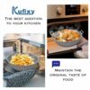 2 Pcs Kufixy Silicone Air Fryer Liners 8 inches with a Set of Silicone Gloves - Multipurpose Round Non-Stick Water and Oil Proof Liners for AirFr