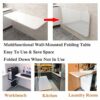 CHEWYNP Wall Mounted Folding Table - Folding Computer Desk Folding Desk - Convertible Desk Desk Home Office Kitchen Simple Desk - White