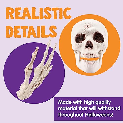 JOYIN 5 PCS Life Size Groundbreaker Skeleton Stakes Halloween Decorations, Full Body Skeleton Yard Stake Realistic Yard Lawn Garden Stakes for Ha