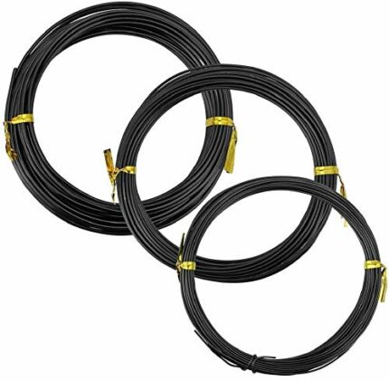 KLYNGTSK 3 Rolls Bonsai Wire 10m Tree Training Wires 3 Sizes Aluminium Wire Garden Wire for Shaping The Bonsai Tree (1.0 mm / 1.5 mm / 2.0 mm)