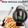 Black Round Mini Waffle Maker: YOYIAG Waffle Iron Machine with Silicone Clip Black Round Mini Waffle Maker Breakfast Machine, Non-Stick Waffle Ma
