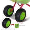Topwell Kids Wheelbarrow Outdoor Toy Barrow Dual-Wheel Barrow For Child Metal Construction Garden Beach Wheel Barrow-Red/Green