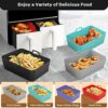 2 Pcs Silicone Air Fryer Liner for Ninja AF400UK AF300UK, Air Fryer Accessories for Ninja Dual Air Fryer 9.5L, Reusable Airfryer Liners for Tower