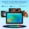 10 inch Tablet Android 12.0,6GB RAM 128GB ROM Expansion 1TB,AX WiFi,6000mAh Quick Charge,8MP+13MP Dual Camera,1280x800 IPS HD Glass Touchscreen,M