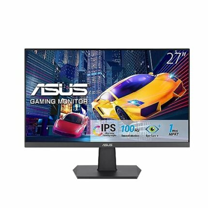 ASUS VA27EHF Eye Care Gaming Monitor – 27-inch, IPS, Full HD, Frameless, 100Hz, Adaptive-Sync, 1ms MPRT, HDMI, Low Blue Light, Flicker Free, Wall