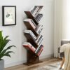 Tree Bookshelf-8 tier standing bookshelf,Tree Bookshelf for Wall​,Artistic Book Organizer,Retro Wood Storage Rack for CDs/Movies/Books,Utility Or