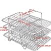 Air Fryer Rack for Ninja Dual Air Fryer Detachable 304 Stainless Steel Multi-Layer Dehydrator Rack Toast Air Fryer Accessories Stand with 3 Layer