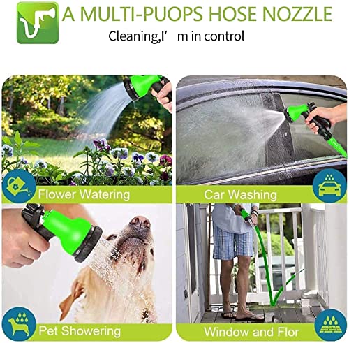 WESEN Expandable Garden Hose 25FT, 25ft/50ft/100ft/125ft/150ft/200ft Garden Water Hose Pipe, Hoses with Spray Nozzle Gun and 1/2"&3/4" Hose Conne