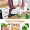 YISSVIC 1100W Hand Blender for Kitchen 4 in 1 Stick Blender with 800ml Beaker 500ml Food Chopper Variable Speed Control and Working Indicator