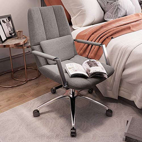 n/a Chairs,Home Office Desk Chair Modern Fabric Upholstered Adjustable Mid-Back Ergonomic Executive Conference Chair Gray(Color : Gray, Size : 93