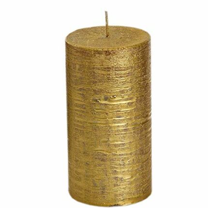 Spaas Unscented Festive Pillar Candle 70/130 mm, 60 Hours, Gold