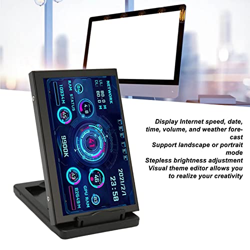 Bewinner 5 inch IPS USB Mini Screen AIDA64 PC CPU RAM HDD Data Monitor, PC Sensor Panel Display PC Temperature Display for PC ARGB Computer Case