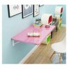 ZAKSEM Desk Perfect addition to Home Office/Laundry/Home Bar Small Folding Wall Table Fold Down Wall Mount Pink-70 50cm