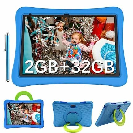 RUIQIAI Kids Tablet, 10.1 inch Tablet for Kids 32GB+512GB Expand Android Tablets,6000mAh Battery, Parental Control, Tablet with Case