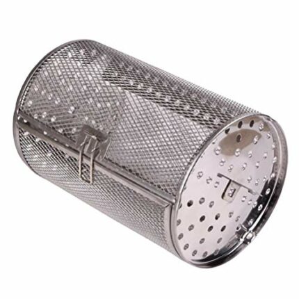 Hemoton Roast Basket Stainless Steel Oven Basket Electric Oven Baking Tray Grill Rotating Drum Air Fryer Accessories for Peanuts Walnuts Almonds