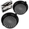 WAFE Reusable Silicone Air Fryer Liner - Easy to Clean Non-Stick Basket w/Bevelled Edges & Drain Channel - Kitchen Cooking Pot Accessories, Heat