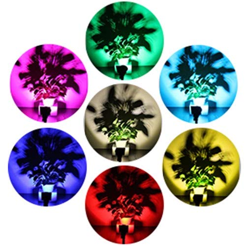 T-SUN Solar Spotlights, Color-Changing 7 LED Waterproof Outdoor Garden Wall Lights, Auto-on/Off, 180 Angle Adjustable Landscape Light, Separately