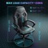 BASETBL Gaming Chair, Executive Chair, Swivel Chair, Office Chair, Ergonomic Height Adjustment and Rocker Function, Fixed Armrest, Back-friendly,