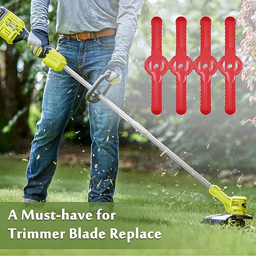 Gunwon 30Pcs Plastic Grass Trimmer Blades,Grass Trimmer Replacement Blades,135 mm Plastic Garden Mower Blades Cordless Lawn Mower Cutting Blades