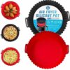 Silicone Air Fryer Liner (2PCS) Reusable Air Fryer Silicone Basket Heat Resistant Easy Cleaning Air fryers Liners Silicone Pot Round for 3 to 5 Q