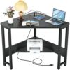 armocity Corner Desk Small Desk with Outlets Corner Table for Small Space Industrial Computer Desk with USB Ports Triangle Desk with Storage for