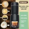 STARESSO Portable Espresso Maker Small Espresso Machine, Filter Coffee Maker Mini Capsule Cappuccino Machine Small Coffee Maker for Camping Trave