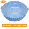 2 Pcs 5.7inch Air Fryer Silicone Liners, Reusable Round Air Fryer Silicone Pot Food Grade Lliners for Air Fryer Baskets Air Fryer Baking Accessor