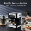 Biolomix 20 Bar Italian Type Espresso Coffee Maker Machine with Milk Frother Wand for Espresso, Cappuccino, Latte and Mocha
