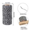 AUERVO 100M Christmas Twine, Black and White String Cotton Wrapping Twine For Xmas Packing Gift Wrapping String Decorations DIY Crafts and Handma
