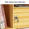 BCLGCF Wooden Desk Organizer ​With Drawer, Cabinet Door with Lock, Tabletop Bookshelf Multipurpose Shelves for Home Decor, Office, Gifts