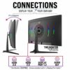 X= XC27WQ 27" VA 1440p 165Hz FreeSync/G-Sync DP HDMI Curved RGB Gaming Monitor with speakers