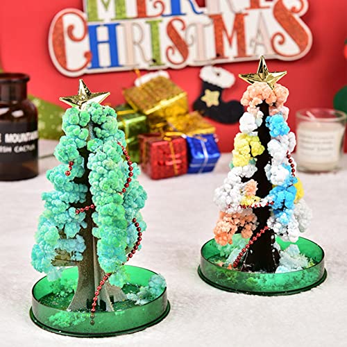 KARBAG Growing Christmas Tree, Water Planting Paper Tree Flowering Toy, DIY Crystal Growing Ornaments Decoration Toy Novelty Boys Girls Science K